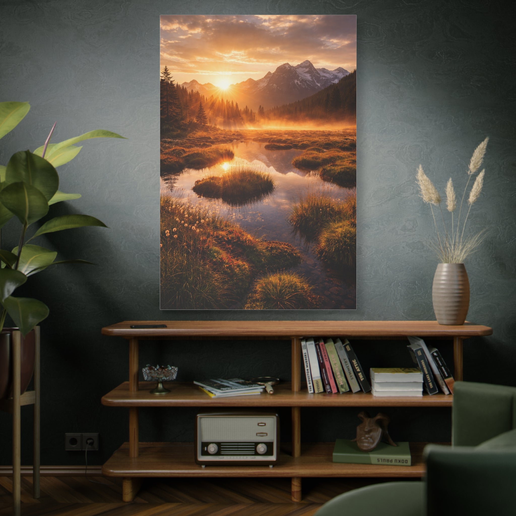 Golden Sunrise Over Alpine Bog – Canvas Wall Art | Beautiful Landscape