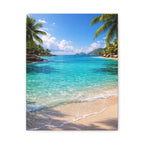 Tropical Turquoise Paradise | Canvas Wall Art | Seaside Palm Paradise