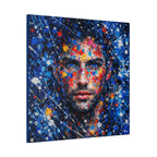 Abstract Splash Portrait Canvas | Vibrant Male Face Wall Art