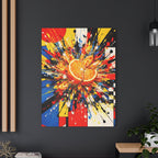 Matte Canvas | Orange Slice Explosion | Bauhaus blended with Pollock