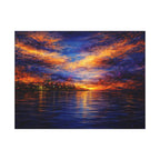 Blue and Gold Abstract Canvas Seascape