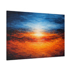 Blue Horizon Fire | Abstract Expressionist Art | Matte Stretched Canvas