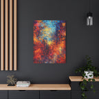 Matte Canvas | Gilded Horizon | Textured Blue, Gold & Copper Abstract Canvas.