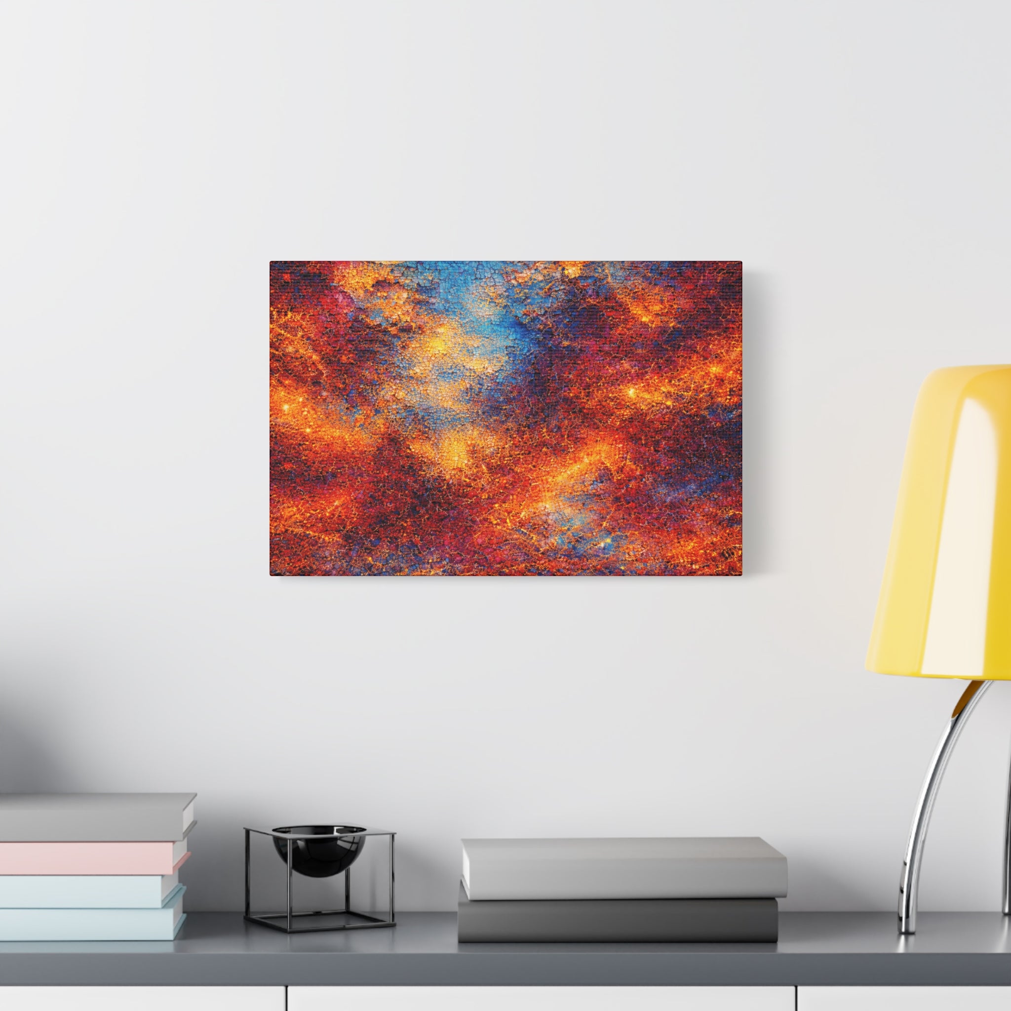 Abstract Canvas | Celestial Ember | Textured Blue & Copper