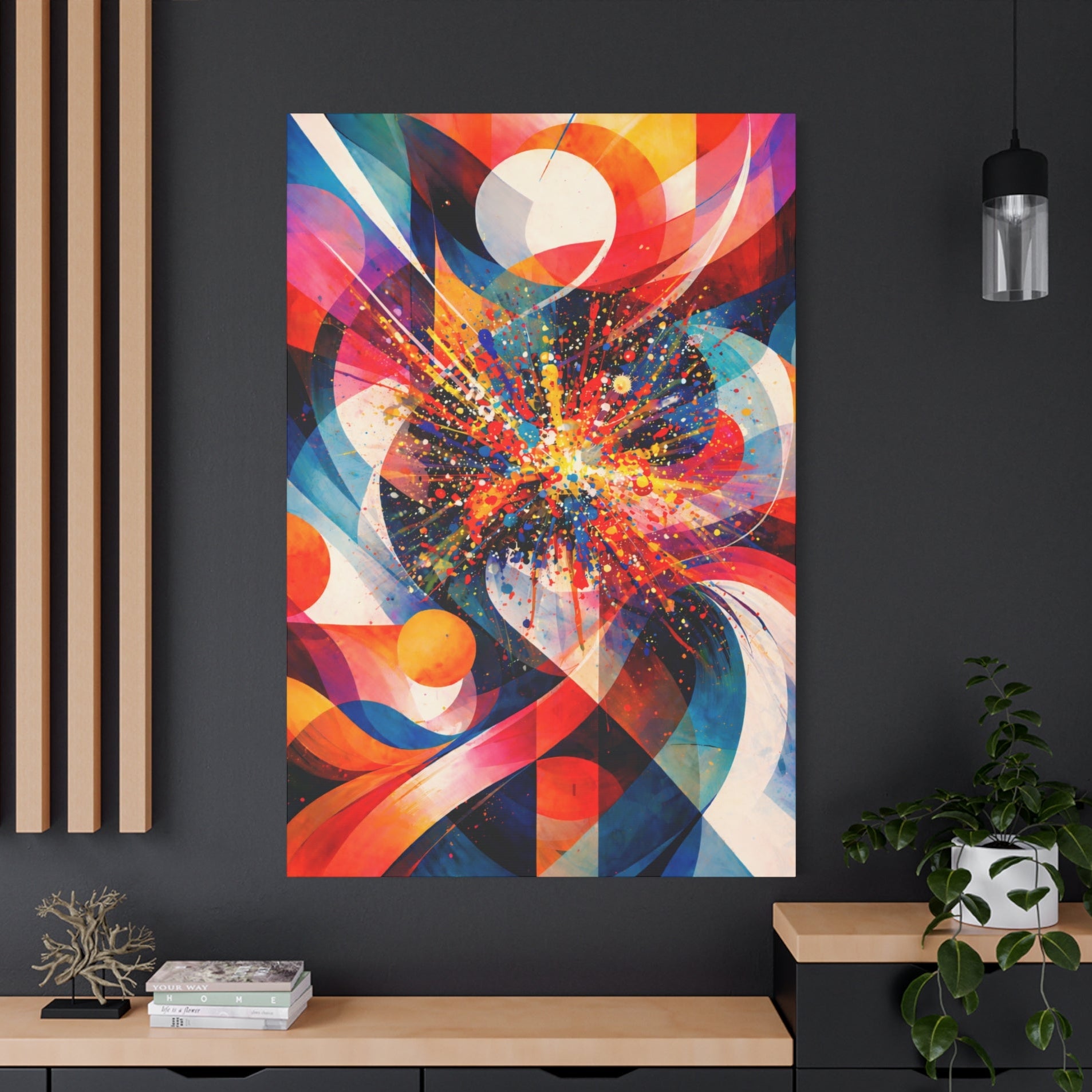 Matte Canvas | Abstract Color Explosion | Geometric Abstraction