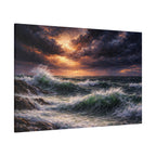 Stormy Sea Seascape Matte Canvas | Dramatic Ocean Wall Art