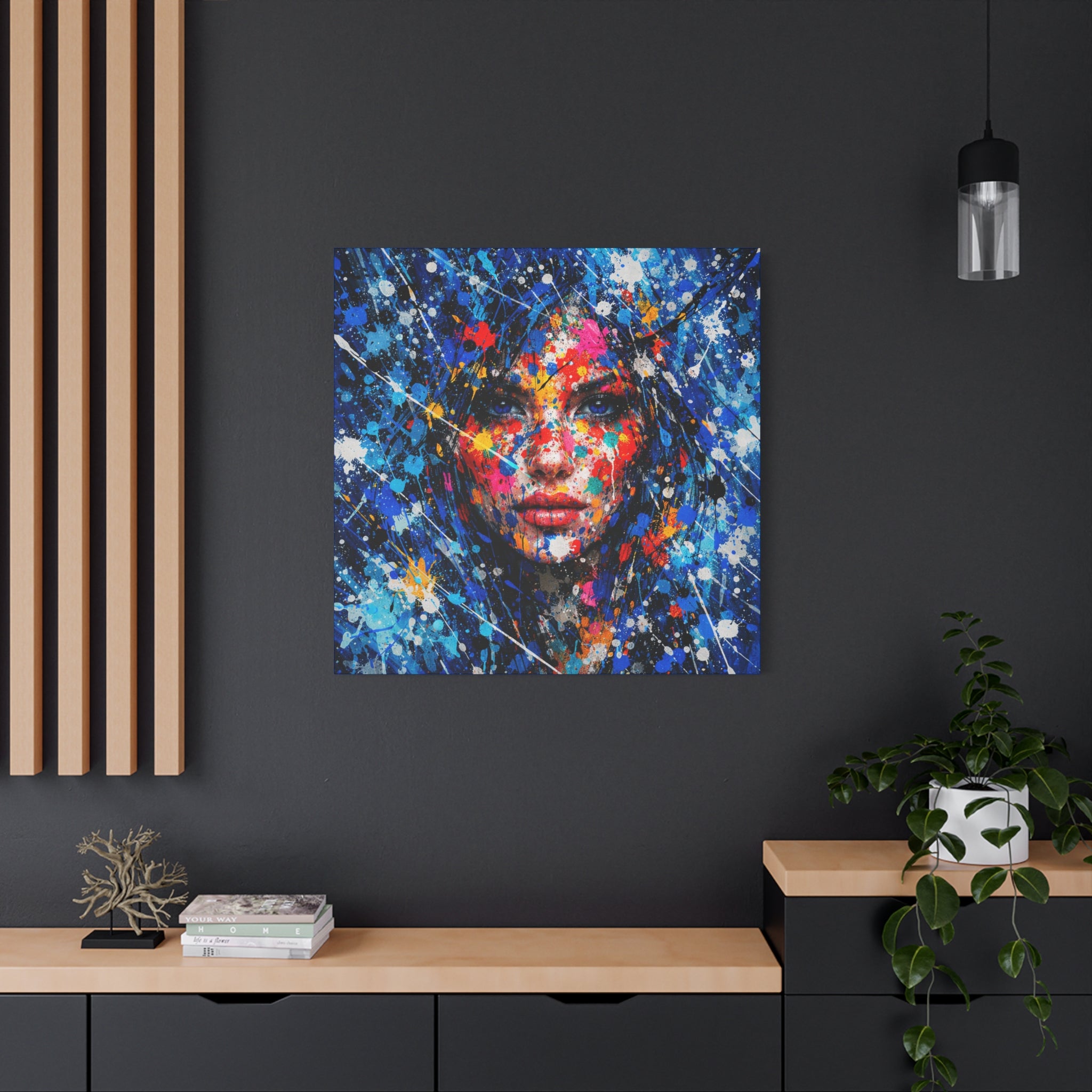 Color Splash Portrait Matte Canvas | Vibrant Art Wall Decor