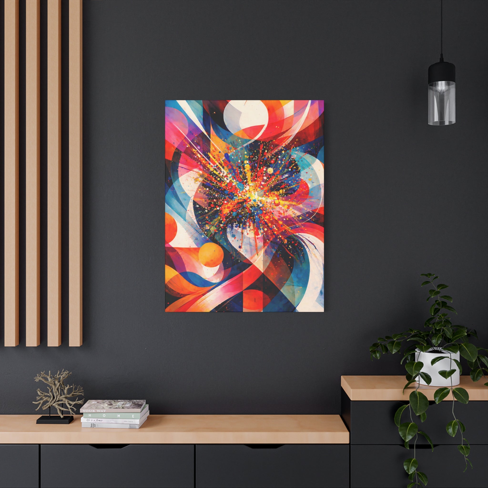 Matte Canvas | Abstract Color Explosion | Geometric Abstraction