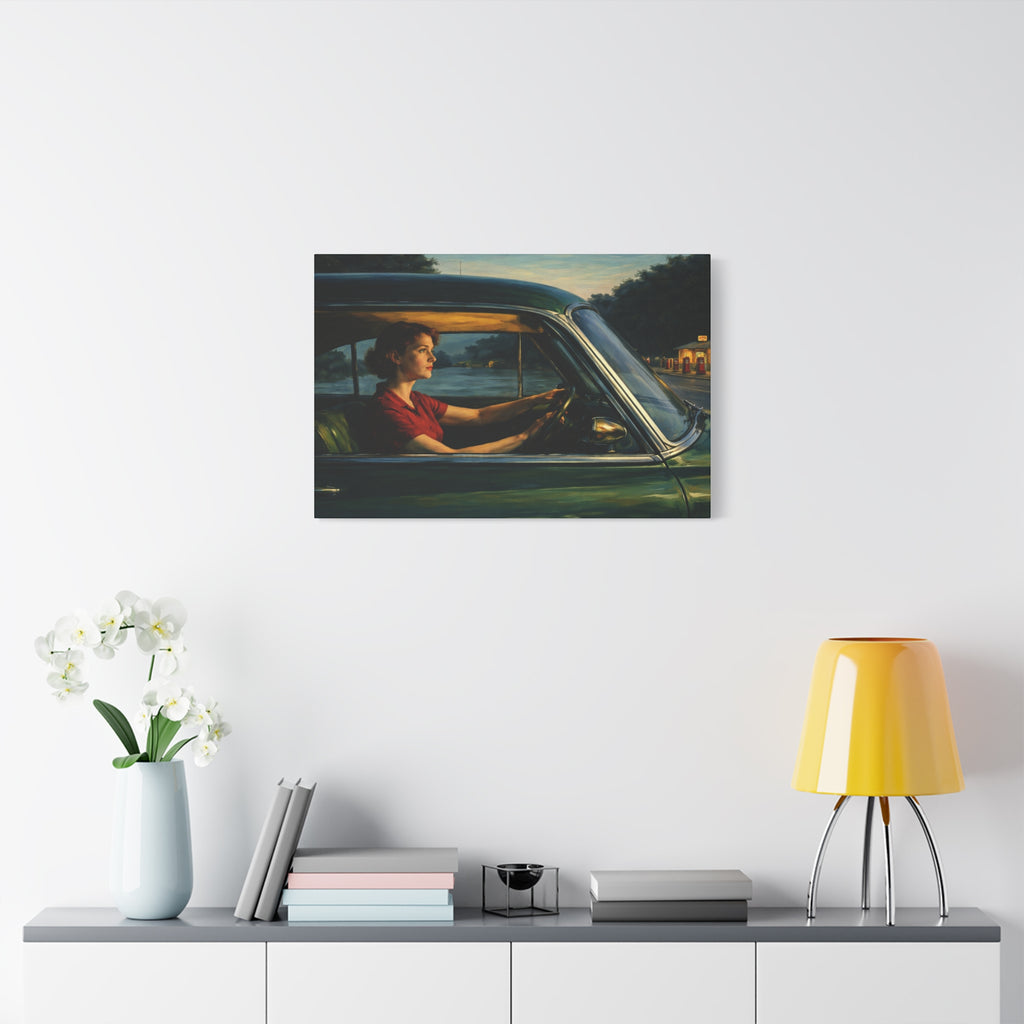 Stretched Canvas | Contemplation at twilight in the car | Homage to Hopper