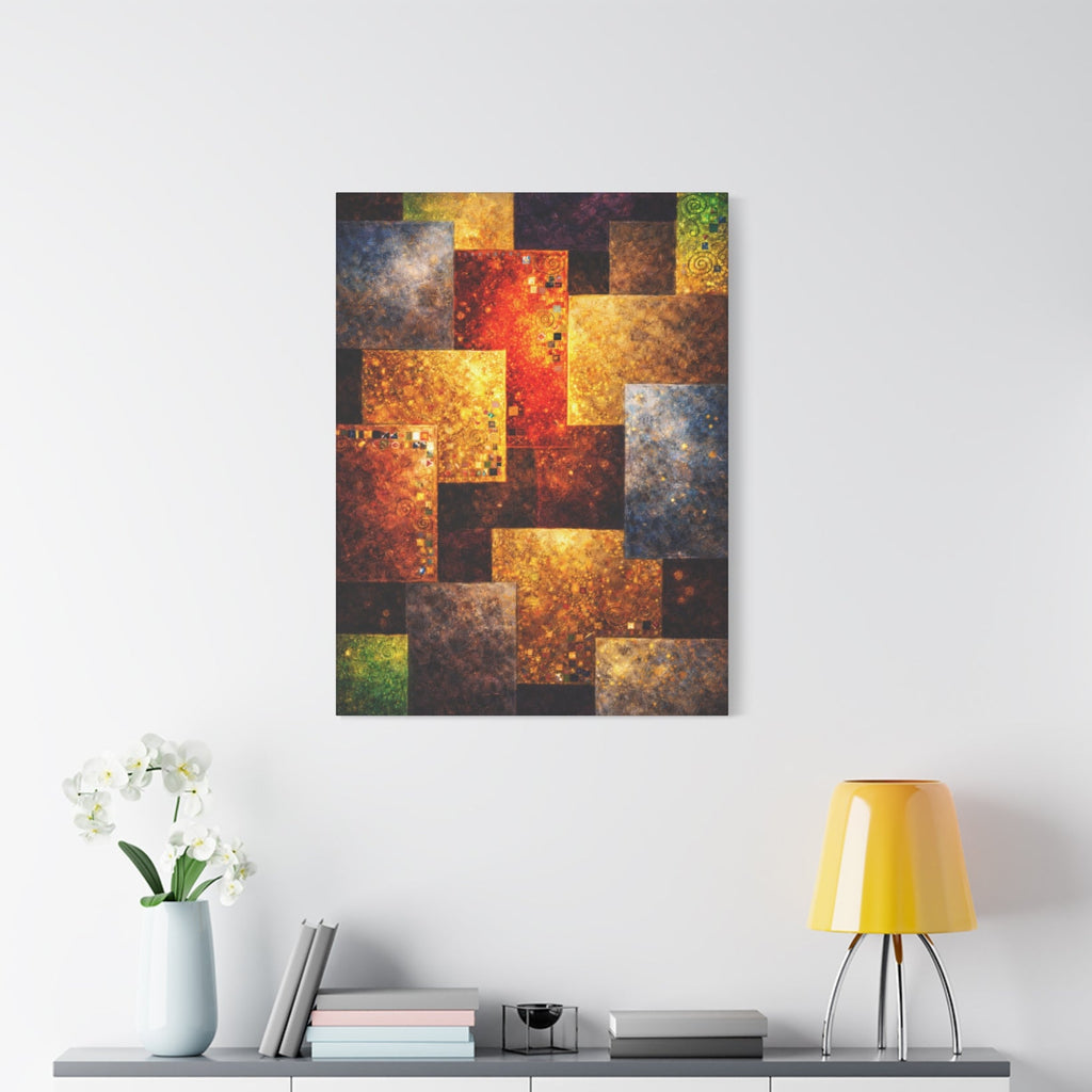 Abstract art piece. Klimt Radiant Wall Art on a white wall