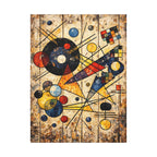 Abstract geometric art on distressed wood | Matte Stretched Canvas 1.25" | Abstract Geometric Art