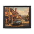 Framed Canvas | Golden Hour on Main Street | Mid Century American Realist Image