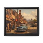 Framed Canvas | Golden Hour on Main Street | Mid Century American Realist Image
