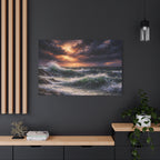 Stormy Sea Seascape Matte Canvas | Dramatic Ocean Wall Art