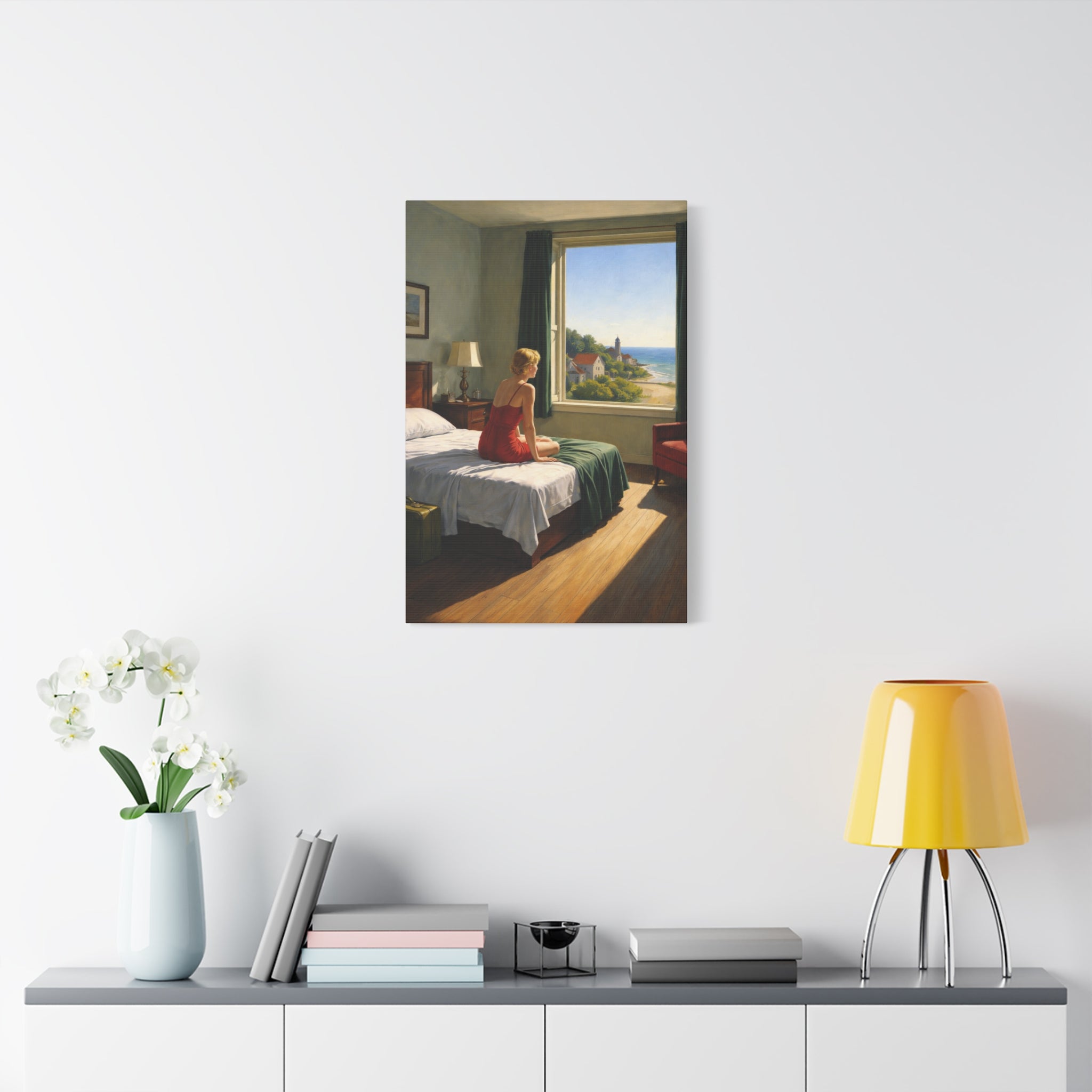 Solitary woman in a sunlit room | Homage to Edward Hopper.