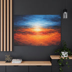 Abstract painting of a vibrant sunset Blue Horizon Fire | Abstract Expressionist Art