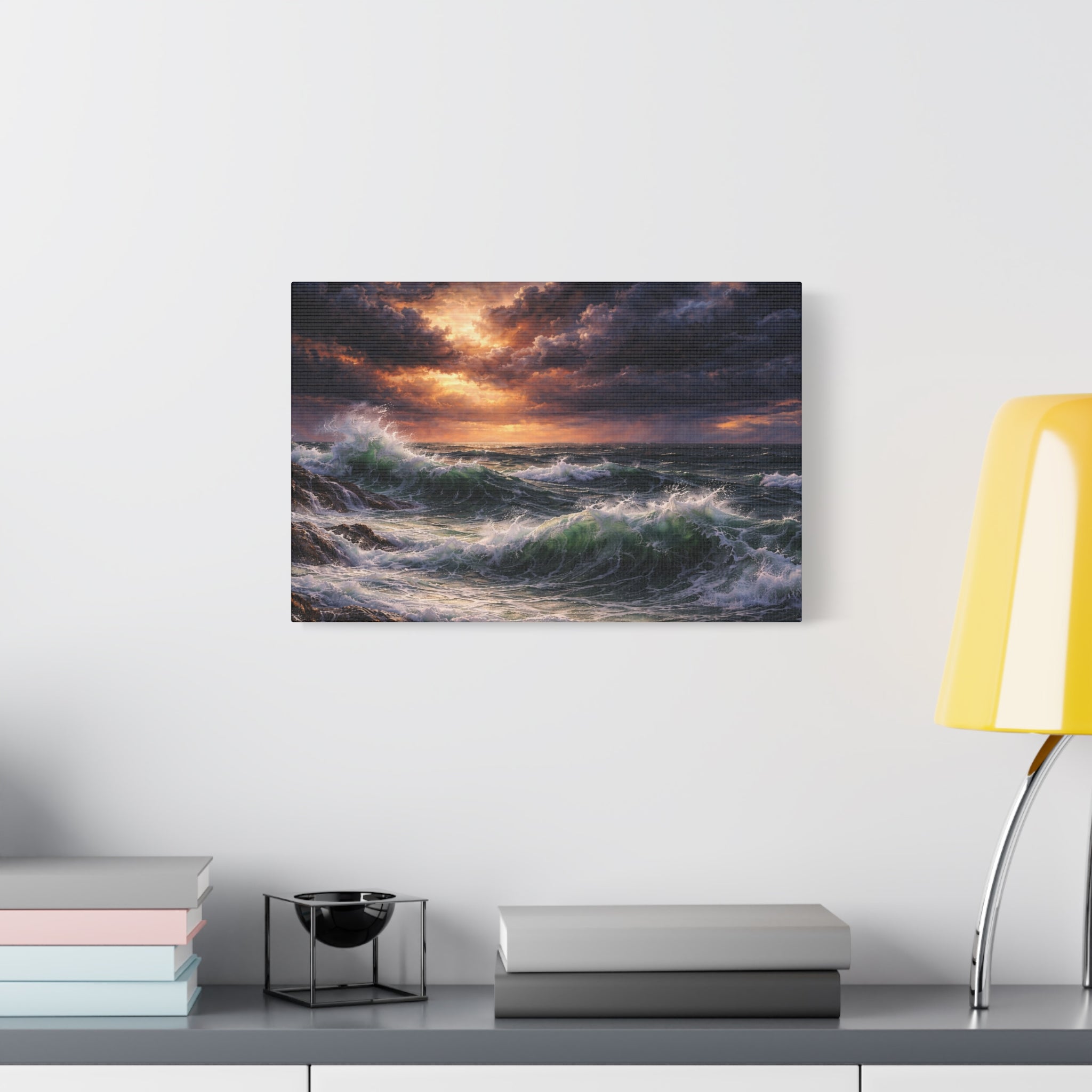 Stormy Sea Seascape Matte Canvas | Dramatic Ocean Wall Art