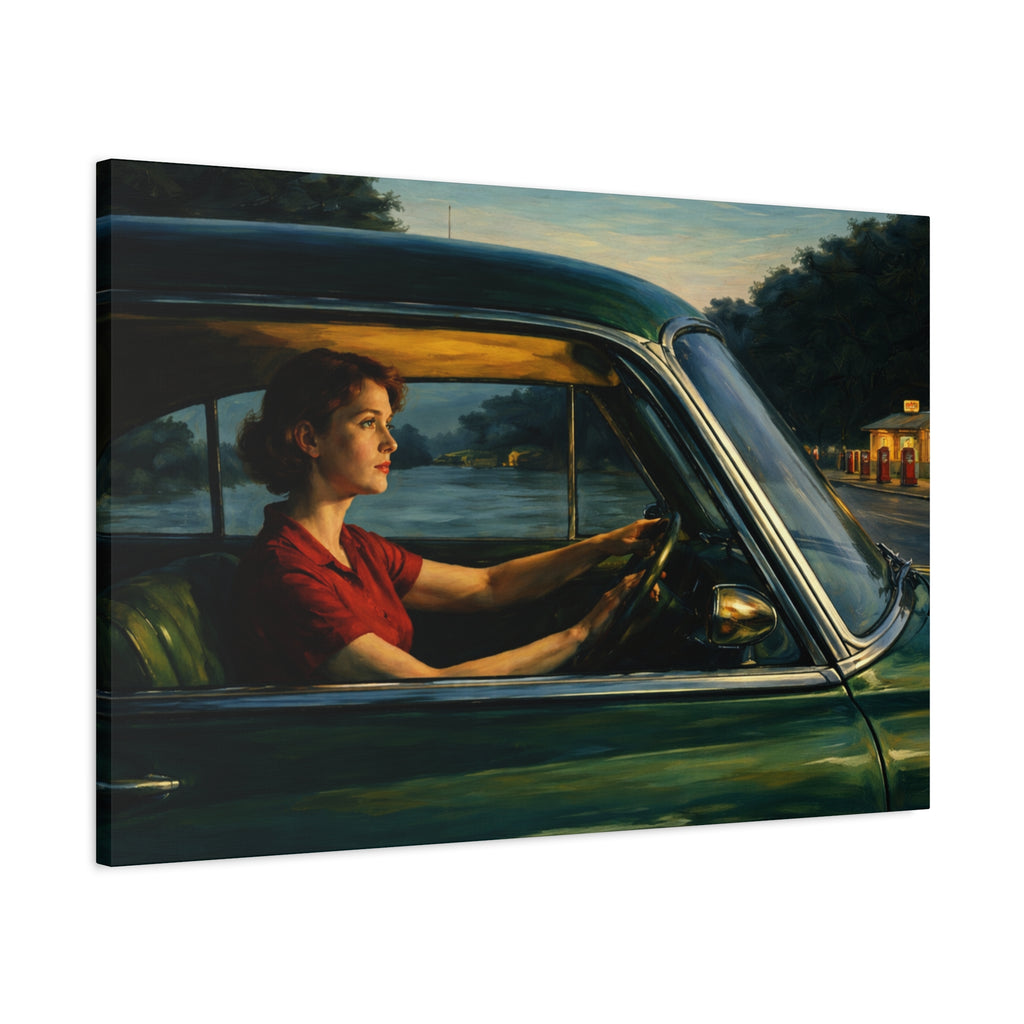 Stretched Canvas | Contemplation at twilight in the car | Homage to Hopper