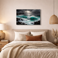 Dramatic Turquoise Ocean Waves Canvas Wall Art | Towering waves Seascape