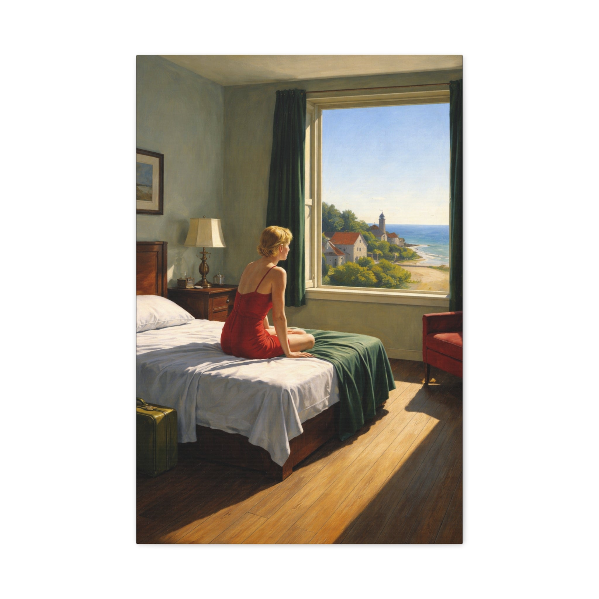 Solitary woman in a sunlit room | Homage to Edward Hopper.