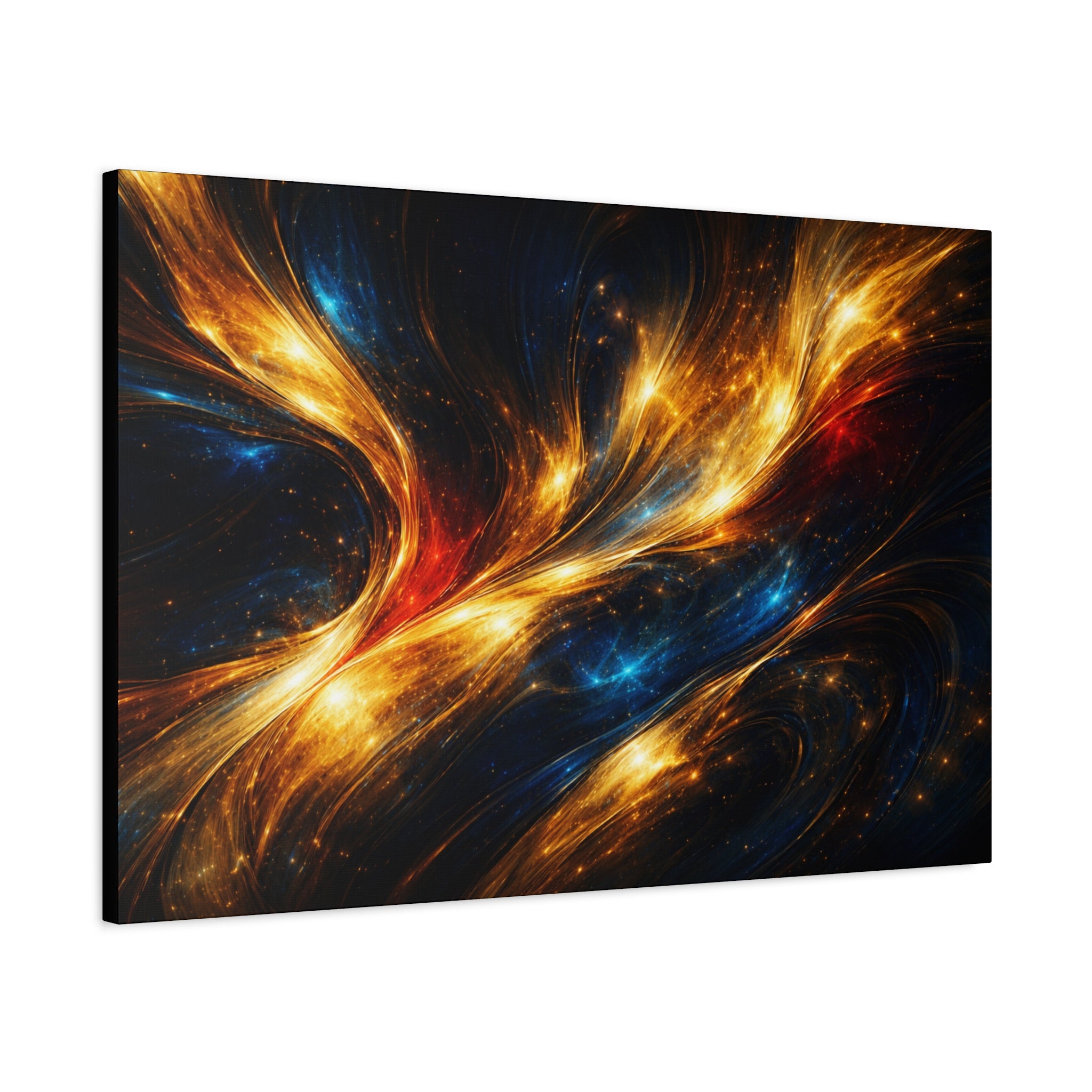 Abstract Cosmic Flames Canvas | Abstract Matte Canvas Wall Art | Modern Luxury Wall Decor