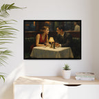 Framed Matte Canvas | Intimate evening in a dim restaurant | Edward Hopper Homage