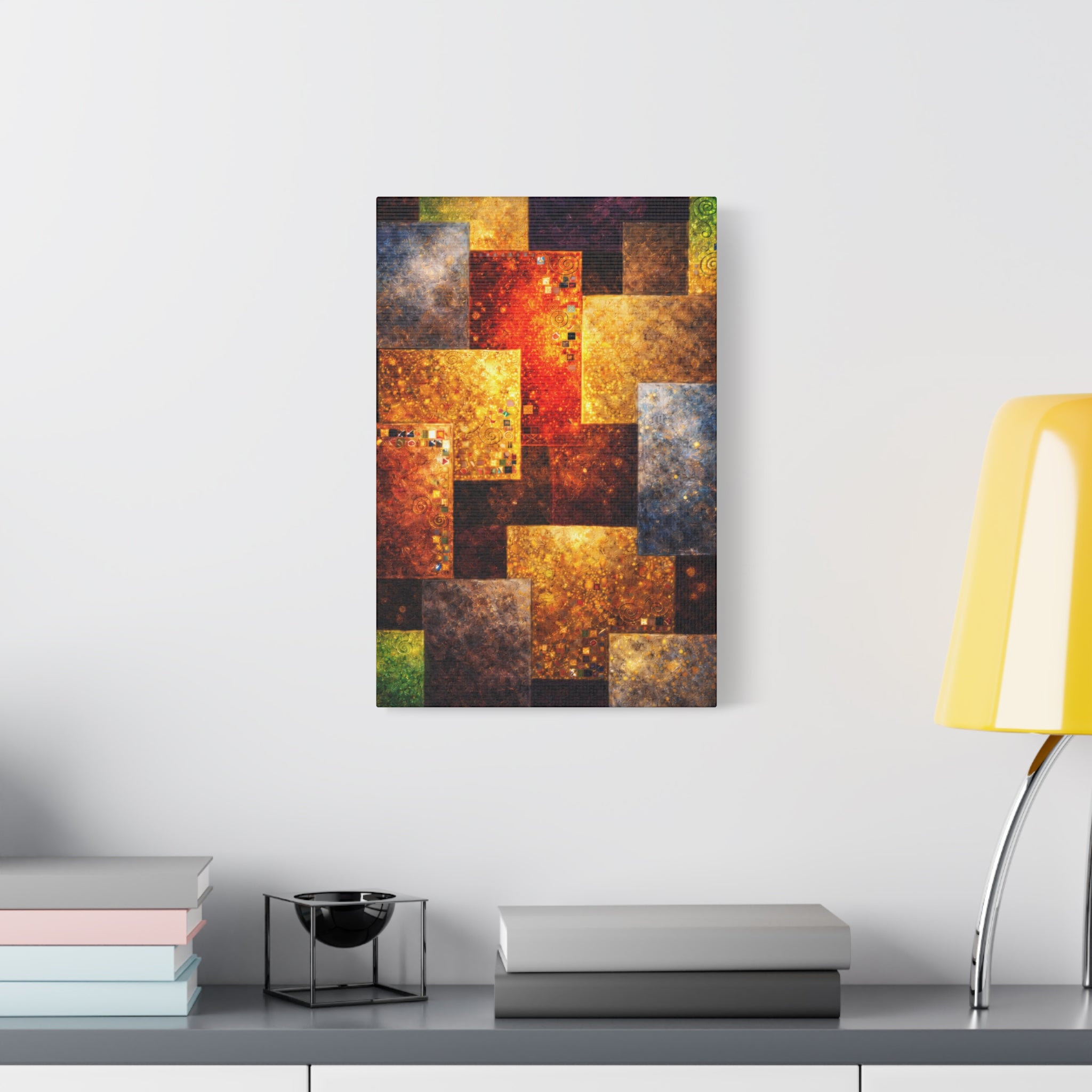 Golden Radiance Klimt-Inspired Mosaic | Abstract Wall Art | Modern statement piece with timeless Art Nouveau influence.