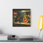Film Noir Art | Matte Square Canvas, Moody City Scene