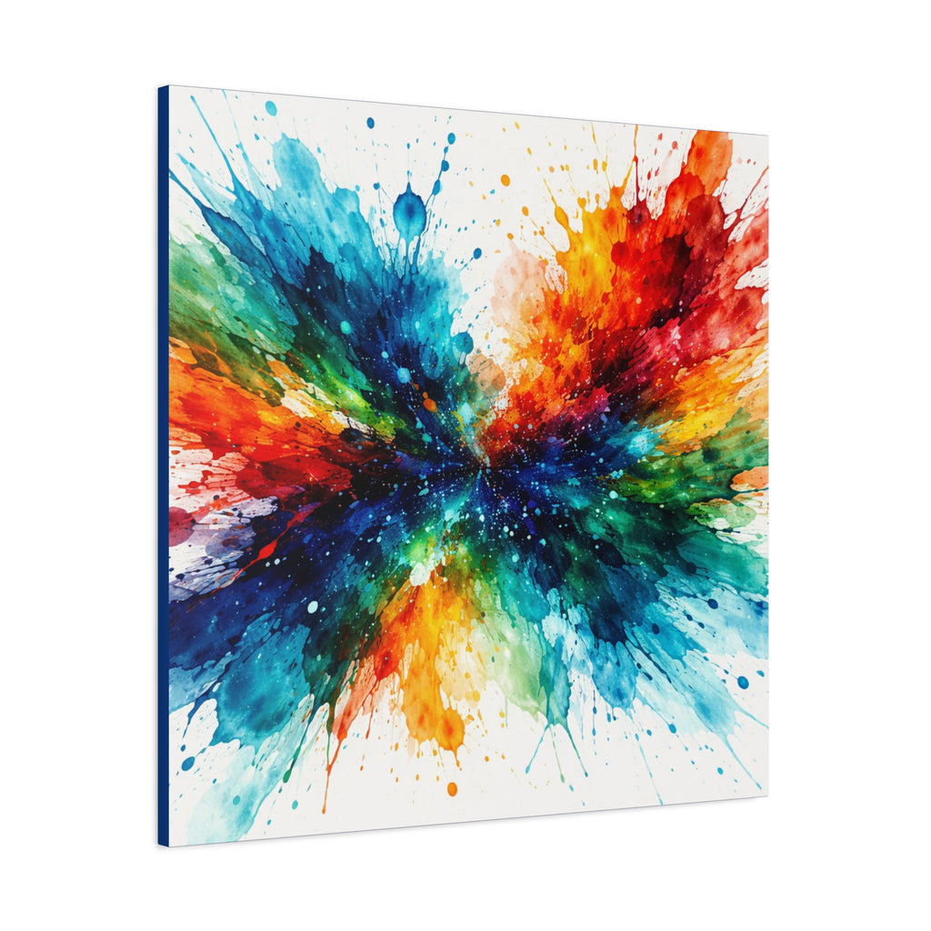 Blue Green Abstract Splash Canvas Art | Modern Square Wall Decor