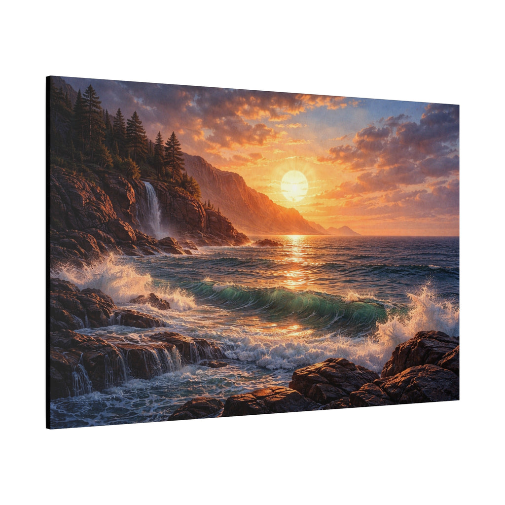 Sunset Ocean Seascape Matte Canvas | Coastal Wall Decor