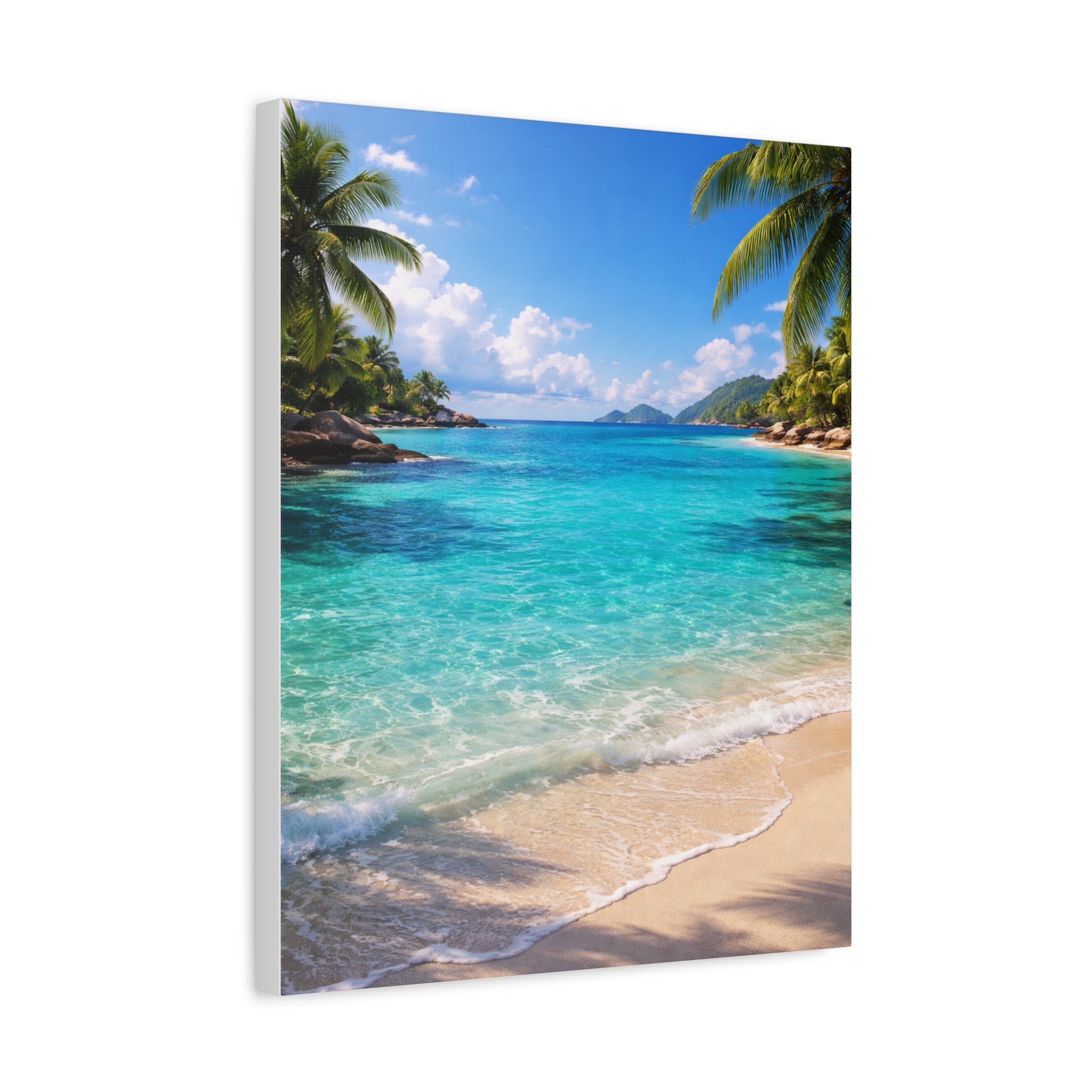 Tropical Turquoise Paradise | Canvas Wall Art | Seaside Palm Paradise