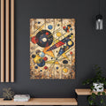 Abstract geometric art on distressed wood | Matte Stretched Canvas