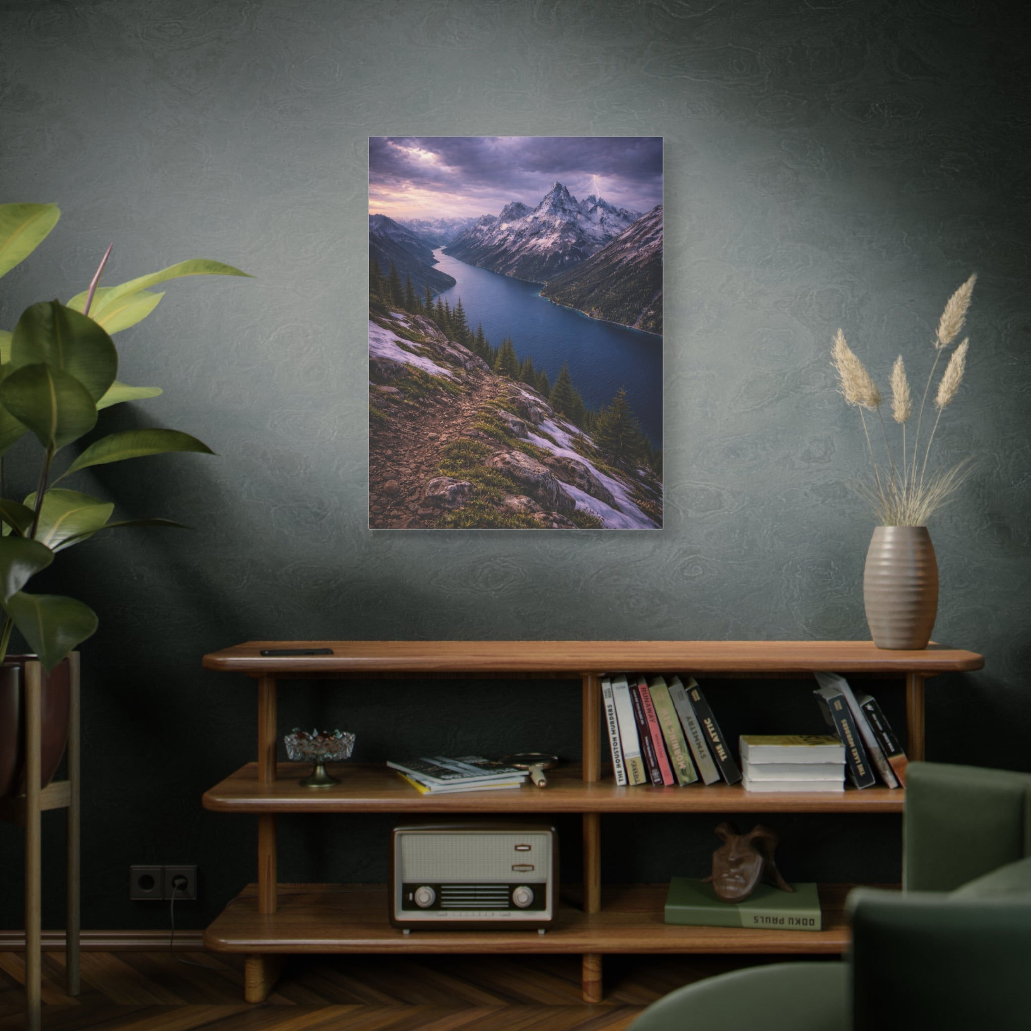 Storm Over Alpine Lake – Dramatic Mountain Canvas Wall Art
