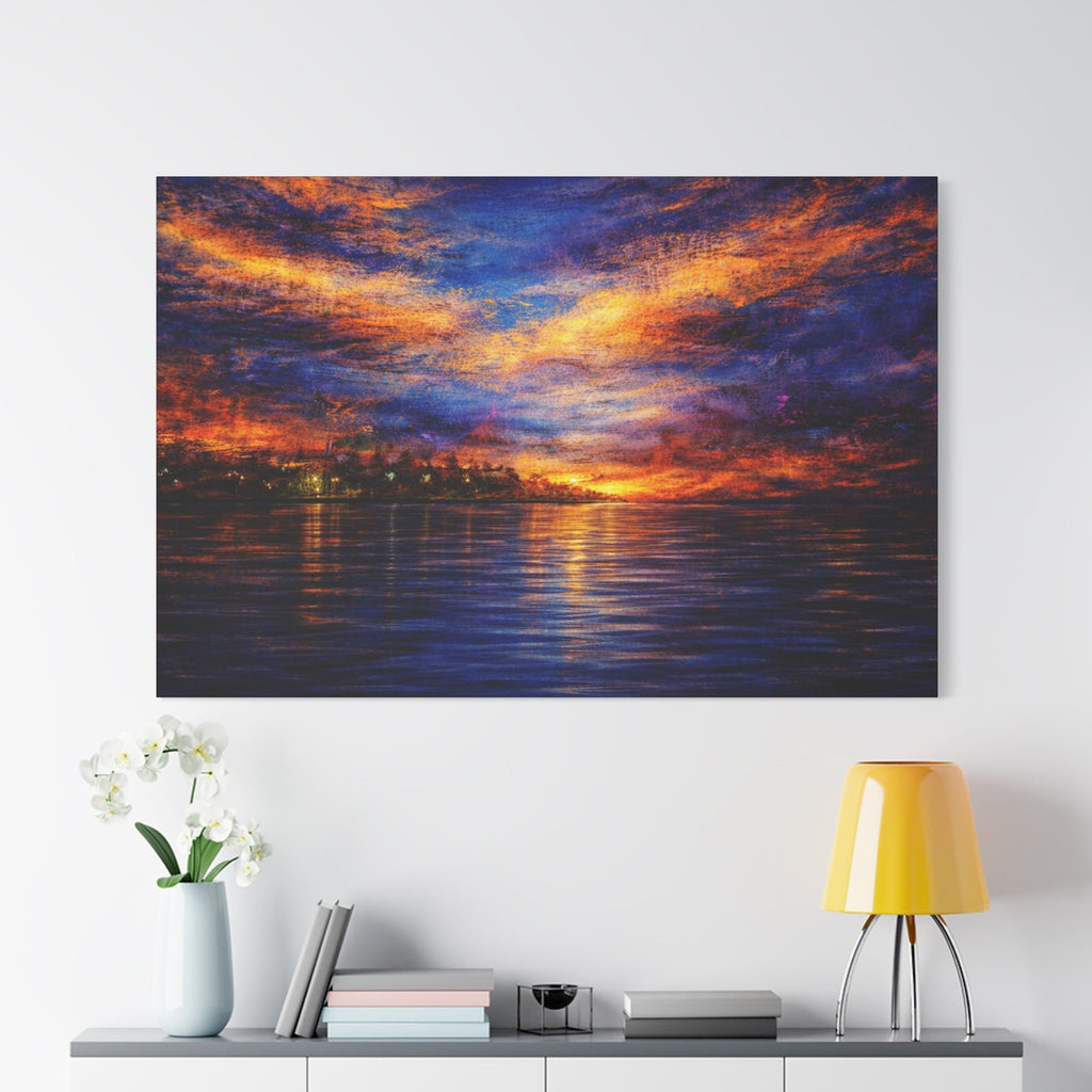 Sunset Seascape in Blue and Gold.