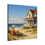 Beach House Wall Artwork | Edward Hopper Inspired Coastal Canvas Art