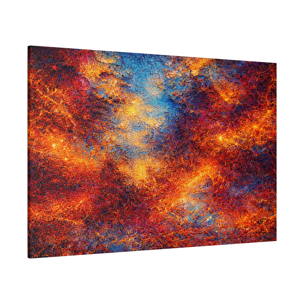 Abstract Canvas | Celestial Ember | Textured Blue & Copper