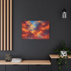 Abstract Canvas | Celestial Ember | Textured Blue & Copper