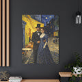 Framed artwork of a couple on a street scene. Van Gogh Inspired.