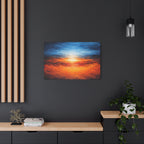 Blue Horizon Fire | Abstract Expressionist Art | Matte Stretched Canvas