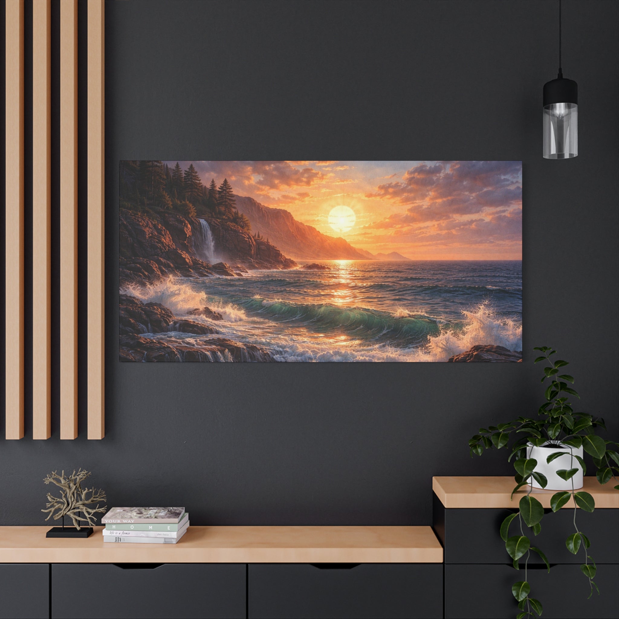 Sunset Ocean Seascape Matte Canvas | Coastal Wall Decor