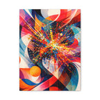 Abstract artwork with vibrant colors on a white background