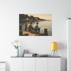 On Canvas | Fishing at sunset on the pier | Quiet Friendship