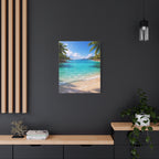 Tropical Turquoise Paradise | Canvas Wall Art | Seaside Palm Paradise