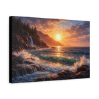 Sunset Ocean Seascape Matte Canvas | Coastal Wall Decor