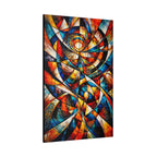 Abstract Stained Glass Swirl Canvas | Abstract Spiral Canvas Wall Art | Modern Colorful Geometric Artwork