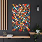 Abstract Stained Glass Swirl Canvas | Abstract Spiral Canvas Wall Art | Free Shipping