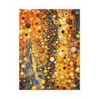 Klimt Inspired Abstract circular pattern painting. Golds and Coppers.
