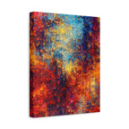 Matte Canvas | Gilded Horizon | Textured Blue, Gold & Copper Abstract Canvas.