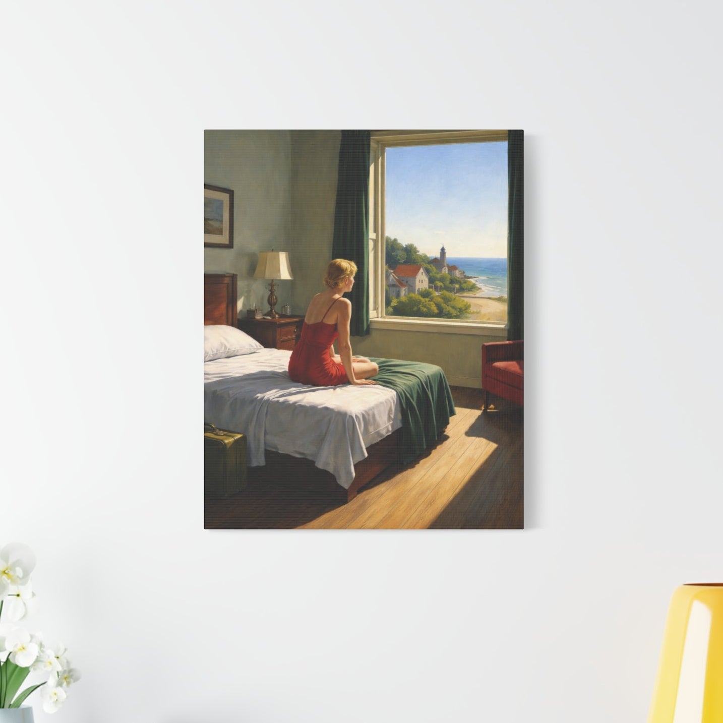 Solitary woman in a sunlit room | Homage to Edward Hopper.