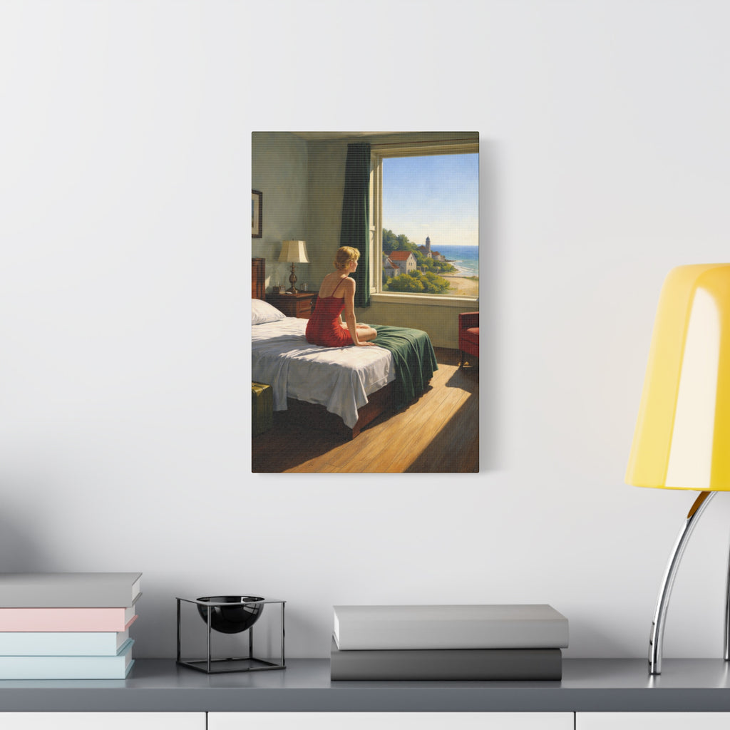 Solitary woman in a sunlit room | Homage to Edward Hopper.